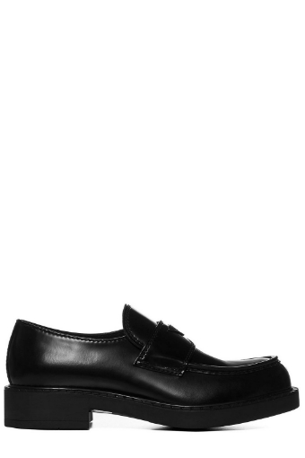 Picture of Prada Prada Logo Plaque Slip-On Loafers