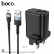 Picture of HOCO DC16 MICRO(UK) DUAL PORT CHARGER SET