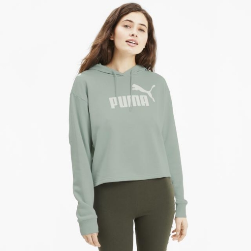 Picture of PUMA ESS+ Metallic Cropped Hoody TR-Aqua Gray-Female-58241149