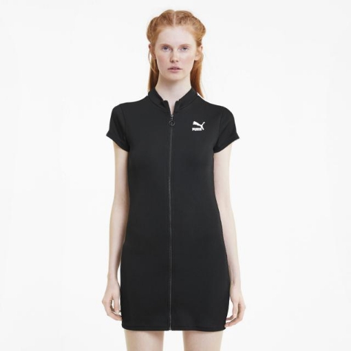 Picture of PUMA Classics Ribbed Tight SS Dress-Puma Black-Female-59764701