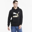 Picture of PUMA Classics Logo Hoodie-Puma Black-Gold-Male-59774151