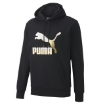 Picture of PUMA Classics Logo Hoodie-Puma Black-Gold-Male-59774151