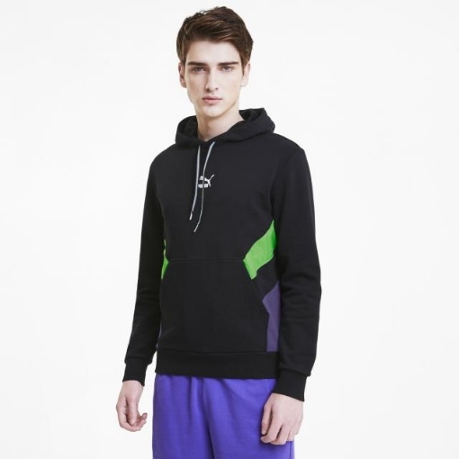 Picture of PUMA TFS Hoodie-Puma Black-Fluo Green